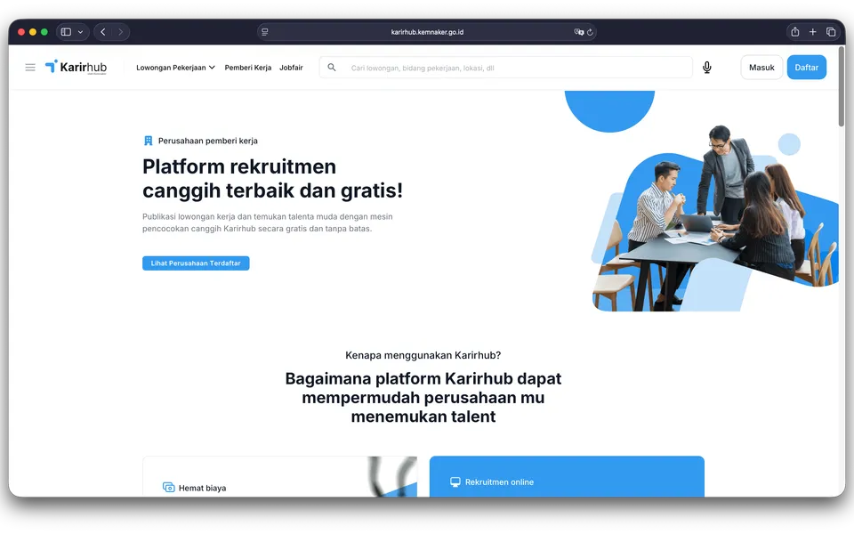 Kemnaker Karirhub project preview