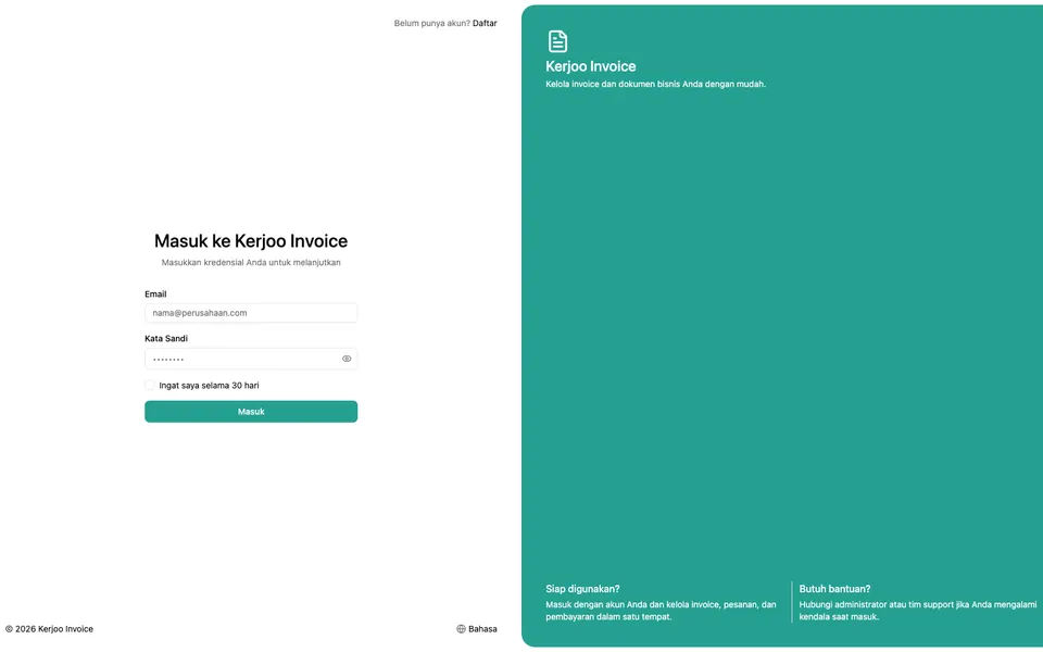 Kerjoo Invoice project preview